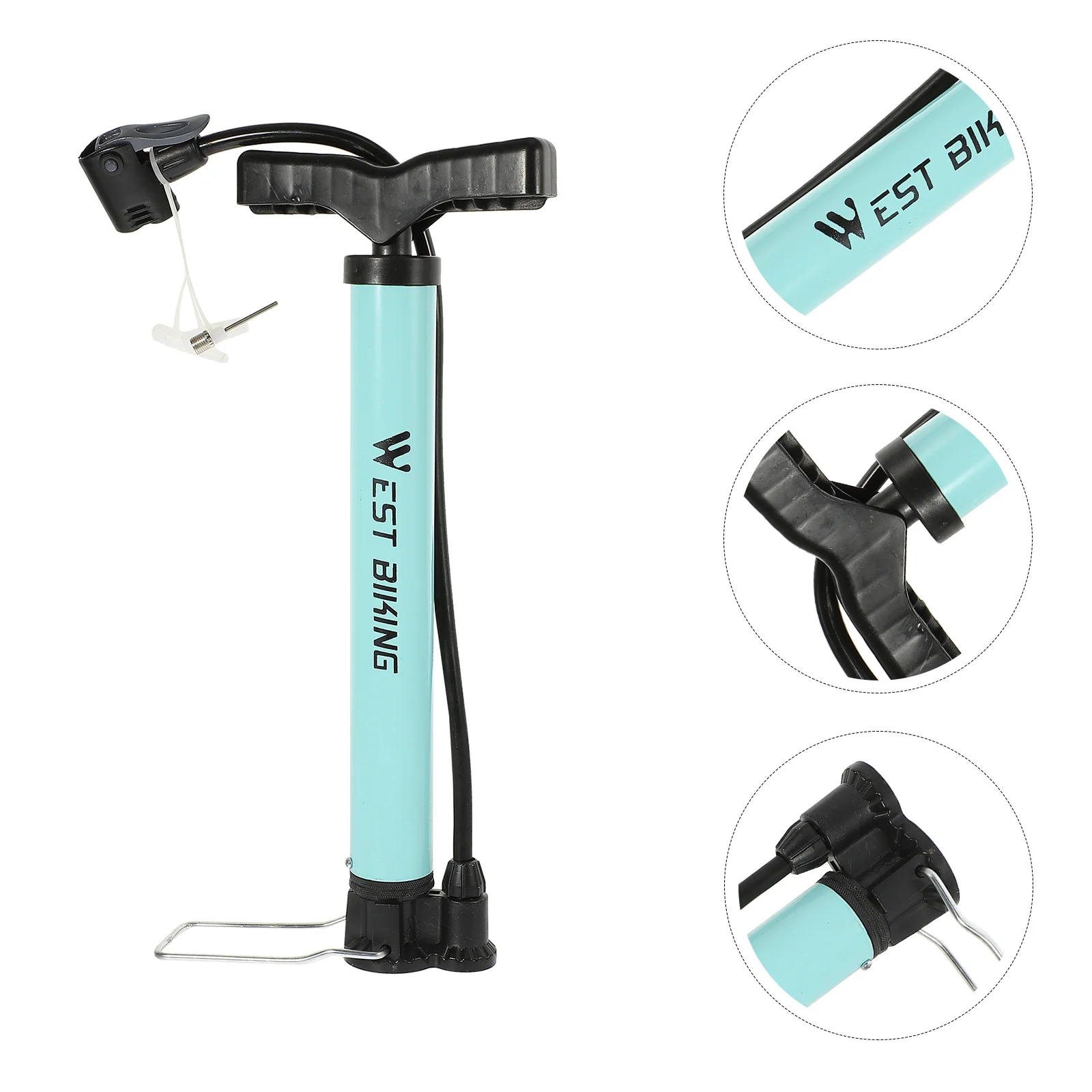 

Pump Bike Air Portable Tirecycle Inflator Road Presta Vertical Professional Accessory Convenient Tyre Tie Gaugehand Schrader