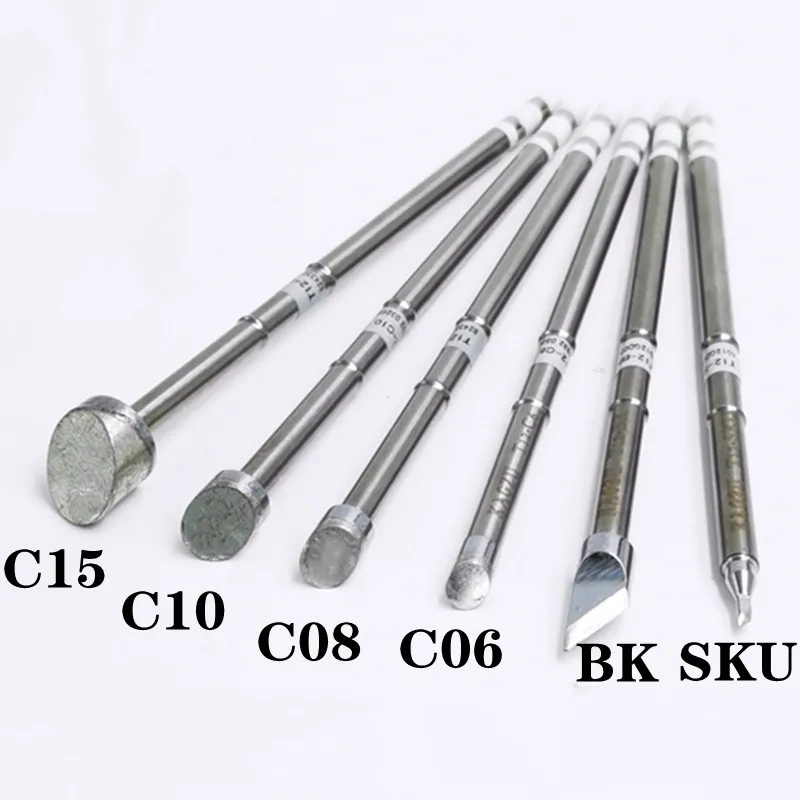 6 шт./T12-C6/C8/C10/C15/BK/SKU паяльное жало, сварочная головка, нестандартное жало T12, используемое для ручки P9/M8/9501