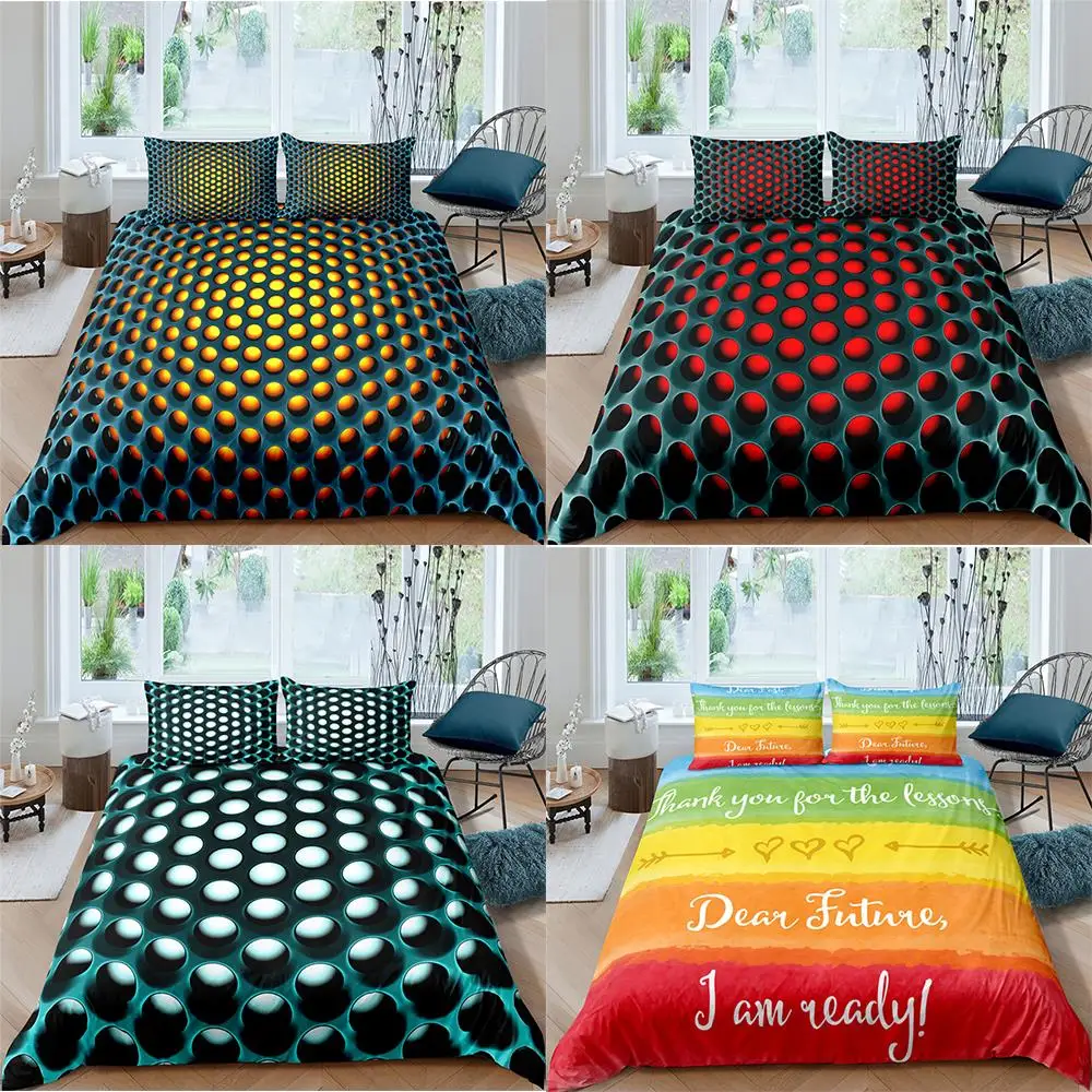 

3D Bedding Sets Honeycomb Duvet Cover Pillowcase 2/3pcs Twin Queen King Size Bed Clothes For Home Textiles