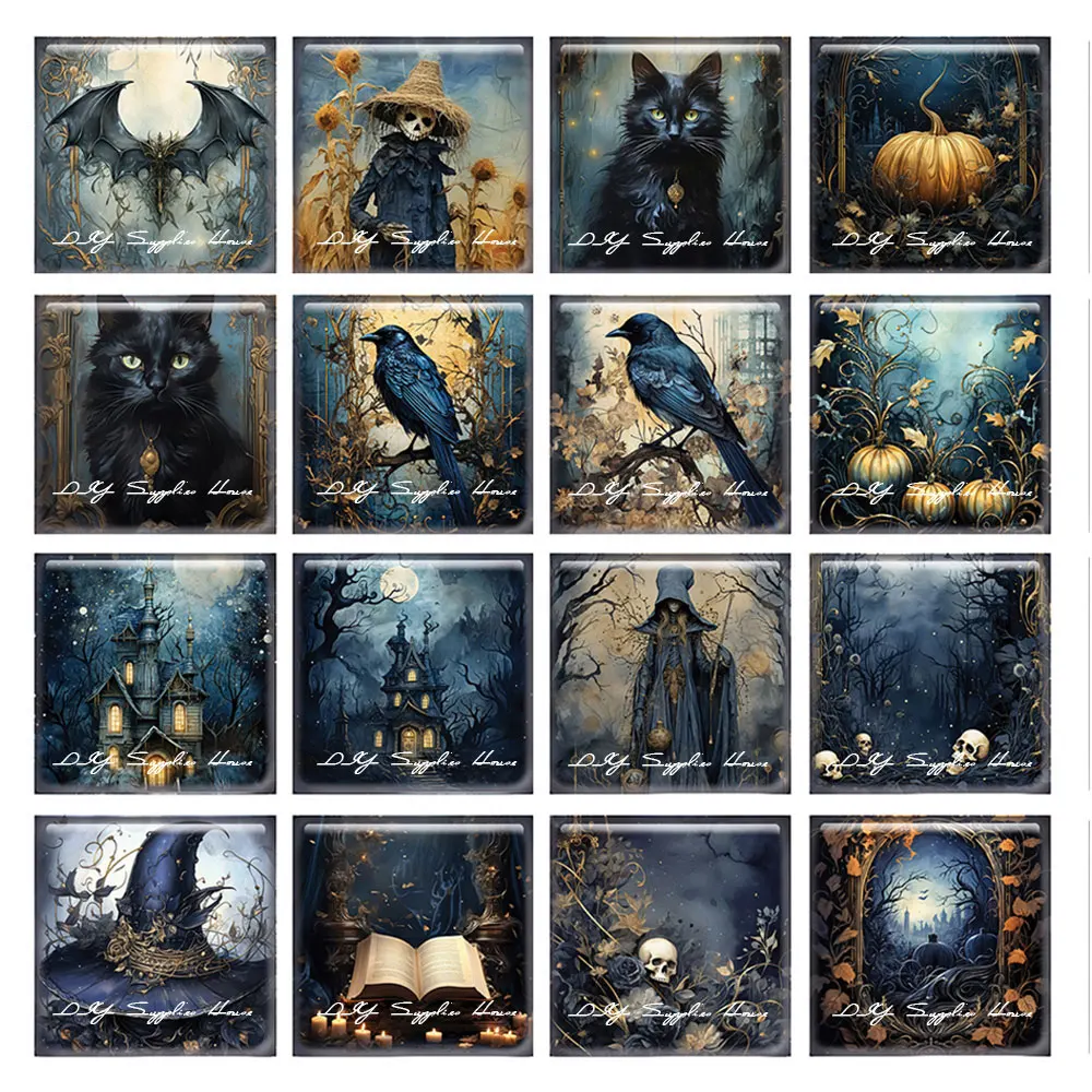 10 шт./Лот готический темно-синий пучук на Хэллоуин Ворон ведьмы квадратный фото
