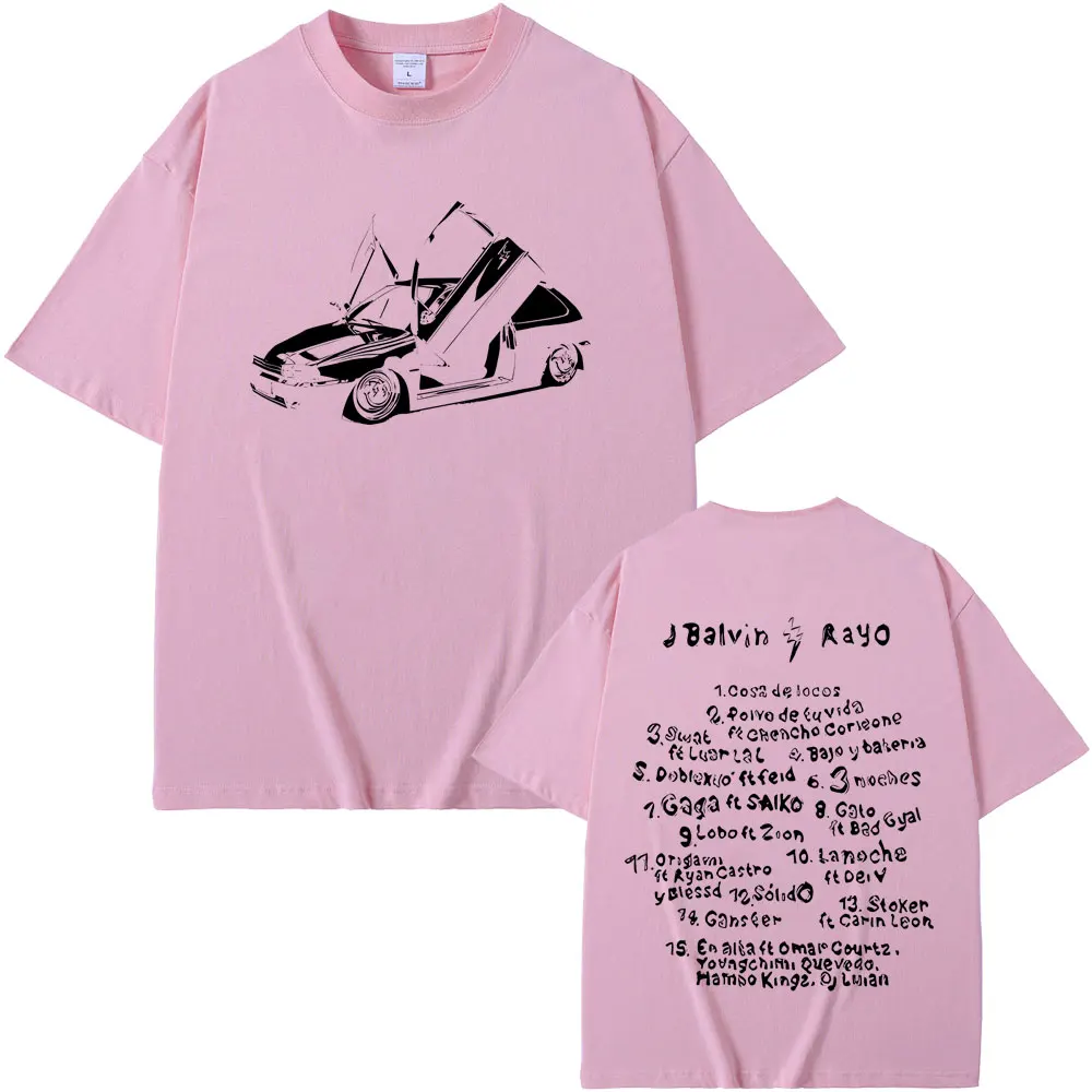 Limited Singer J Balvin Rayo Album Graphics T-Shirt Men Women Hip Hop Fashion T-shirts Men's Oversized Tshirt Vintage Streetwear