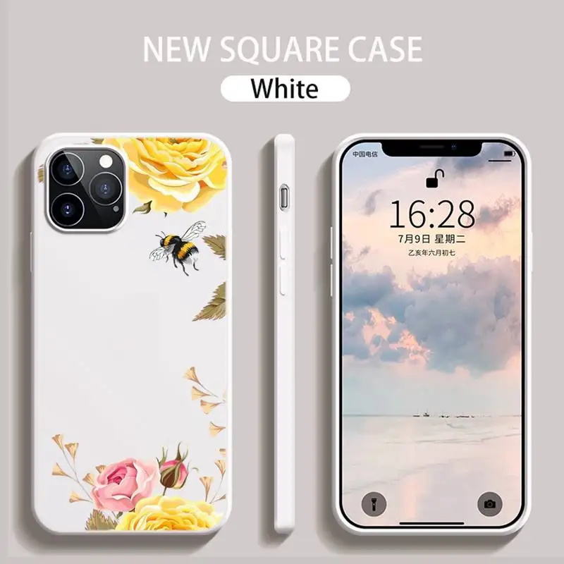 

Fashion Flower Beautiful Phone Case White Candy Color for iPhone 6 7 8 11 12 s mini pro X XS XR MAX Plus