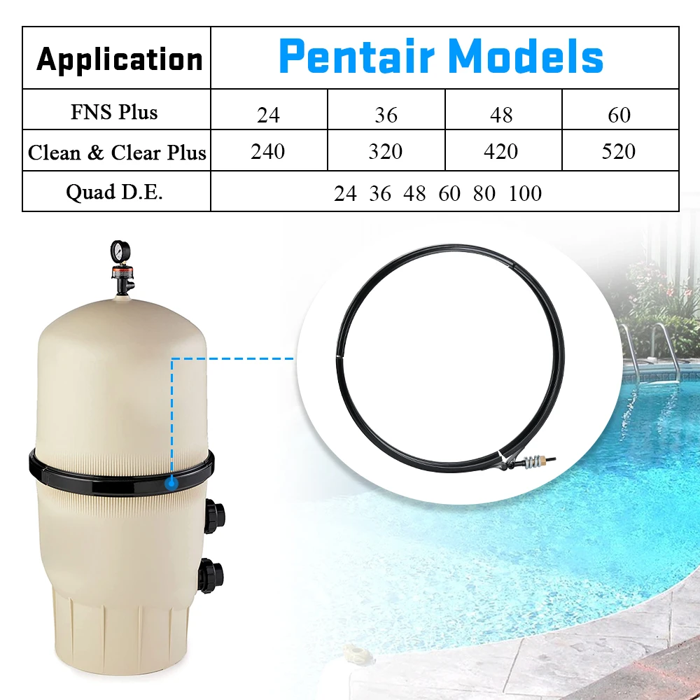 Фото 190003 Tension Control Clamp Kit Replacement for Pentair Pool and Spa Filter Tension Clamp Washer & Spring Barrel Nut Assembly №3