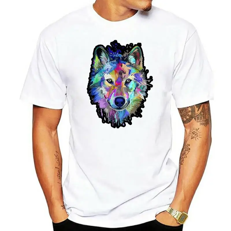 

Splash Art Wolf T-Shirt Gifts For Wolf Lovers Men Clothes Tops TEE Shirt