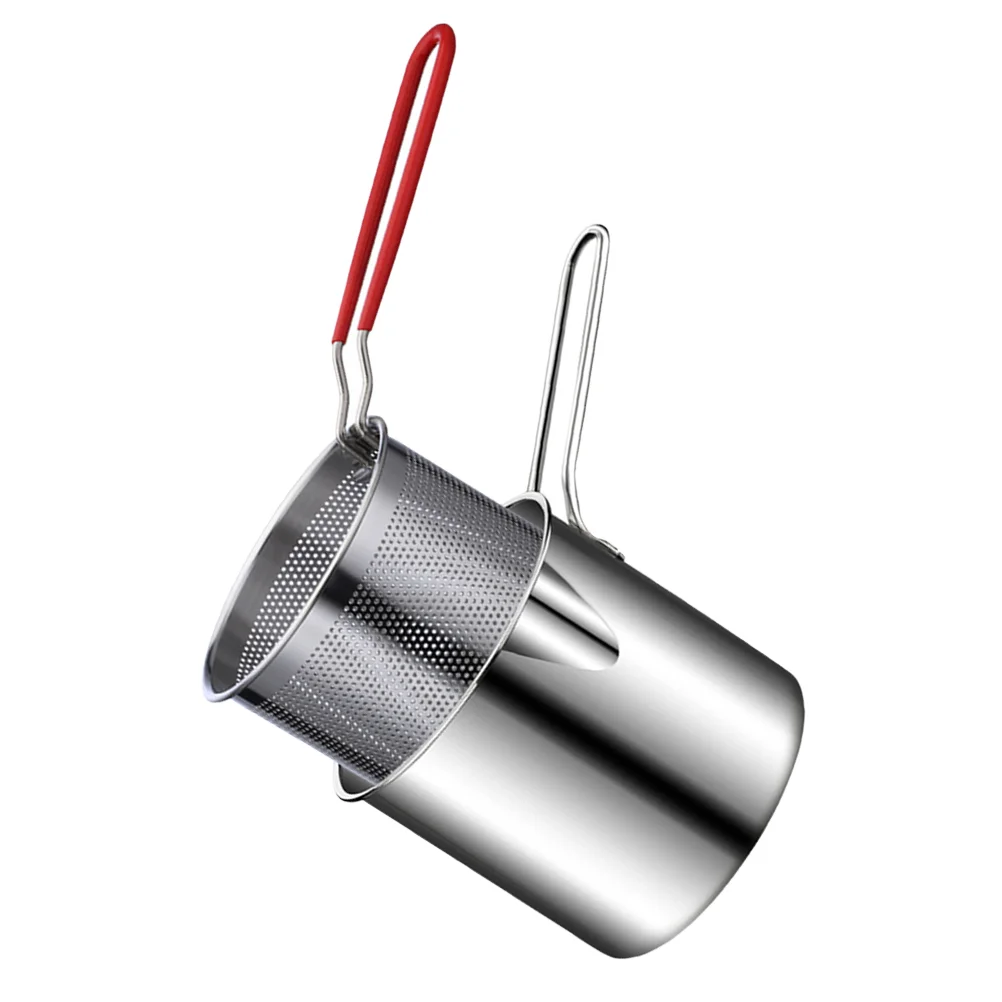 

Basket Fryer Pot Fry Deep Fryingfish Stainless Pan Chips Steel Strainer French Onion Japanese Turkey Pasta Mini Mesh Wirering