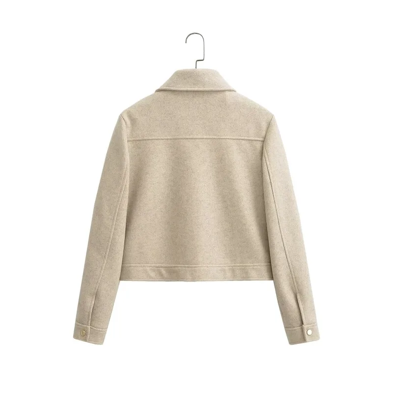 Куртка TRAF ZR Женская шерстяная верхняя одежда модные городские пальто элегантное