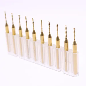 10 шт 0,3-2,0 мм Титан нитрида печатью монтажная плата сверла, карбида Micro Сверла, ЧПУ PCB спиральное сверло