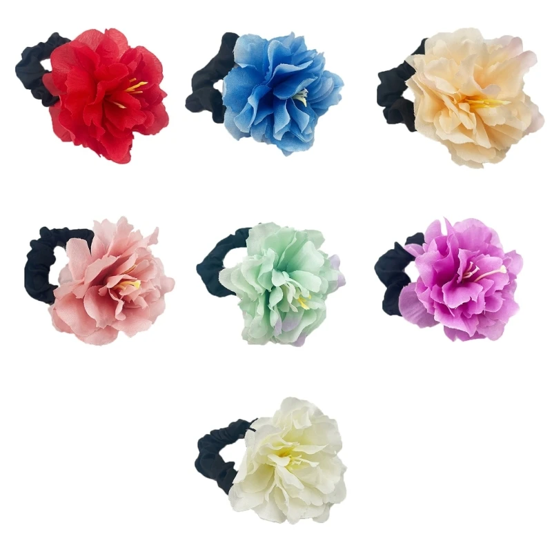 

Flower Hair Tie Flower Hair Scrunchies For Women Flower Ponytail Holder Rose Scrunchies Hair Rope Elastic Hair Tie Dropshipping