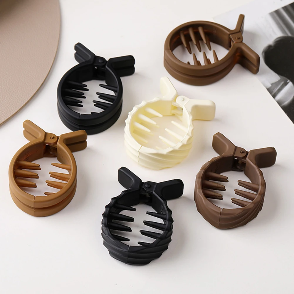 

New Korean Solid Hair Claws Simple Geometric Hair Clips Ponytail Crab Barrettes Girls Hairpins Headwear Hair Styling Accessories