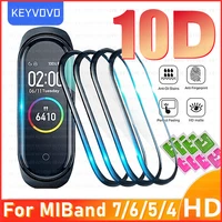 10d film glass for xiaomi mi band 6 5 7 4 screen protector miband 6 5 smart watchband full protective cover case strap bracelet