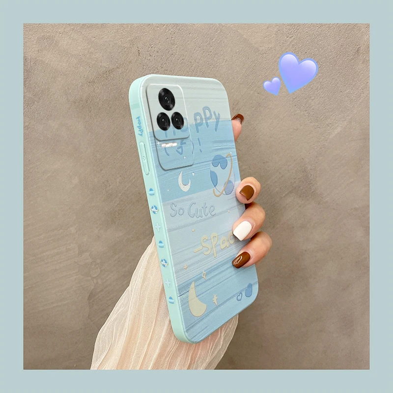 Square Painting Pattern Phone Case For Xiaomi Redmi K40s K40 S Silicone Anti-drop  Back Cover