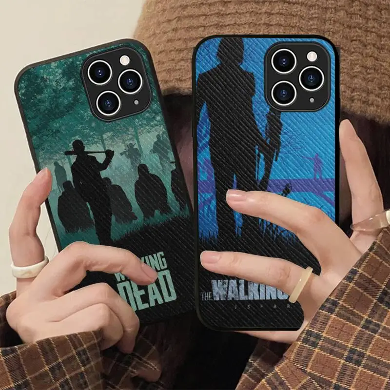 

The Walking Dead Phone Case Hard Leather Case for iPhone 11 12 13 Mini Pro Max 8 7 Plus SE 2020 X XR XS Coque