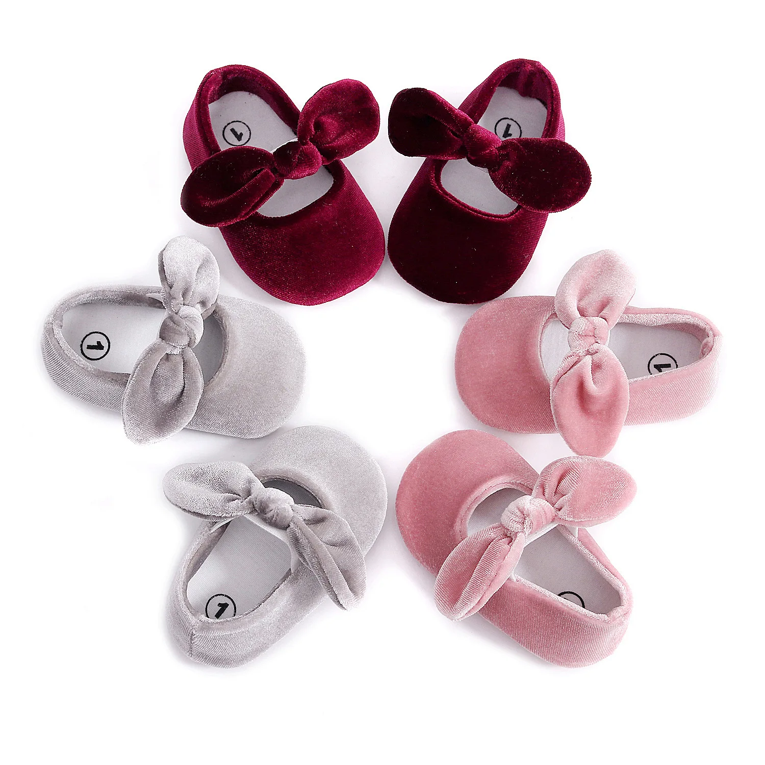 

Новая обувь для первых шагов прогулок для маленьких девочек, бархатная нескользящая обувь с бантом, модная обувь для малышей, детская обувь