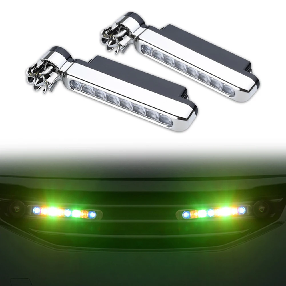 

2pcs 12V 8 LED Car Daytime Running Light Fog Light Lamp Auto Head Lamp White/Blue/Colorful Car DRL Day Lights