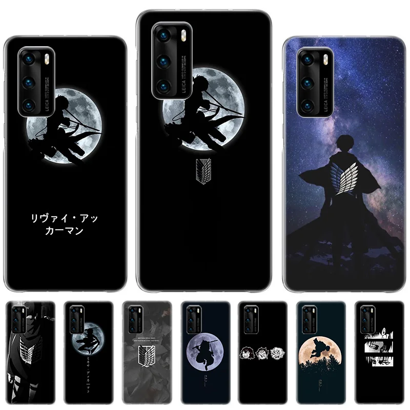

Attack On Titan Anime Case For Huawei P50 P40 P30 P20 P10 lite Printing Pattern Cover For Huawei Mate 20 10 Pro Anti-fall Coque