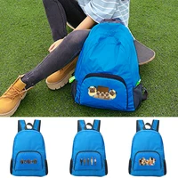 lightweight outdoor backpack unisex cartoon print portable foldable outdoor camping hiking travel daypack leisure blue sport bag
