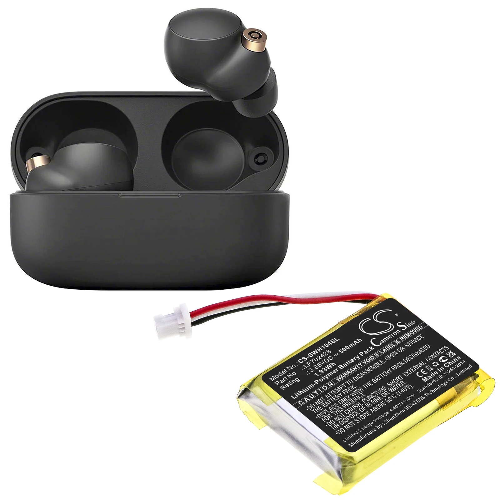 Литий-полимерный аккумулятор для беспроводной гарнитуры 500 мАч 3 85 В 1 93 Втч Sony LP