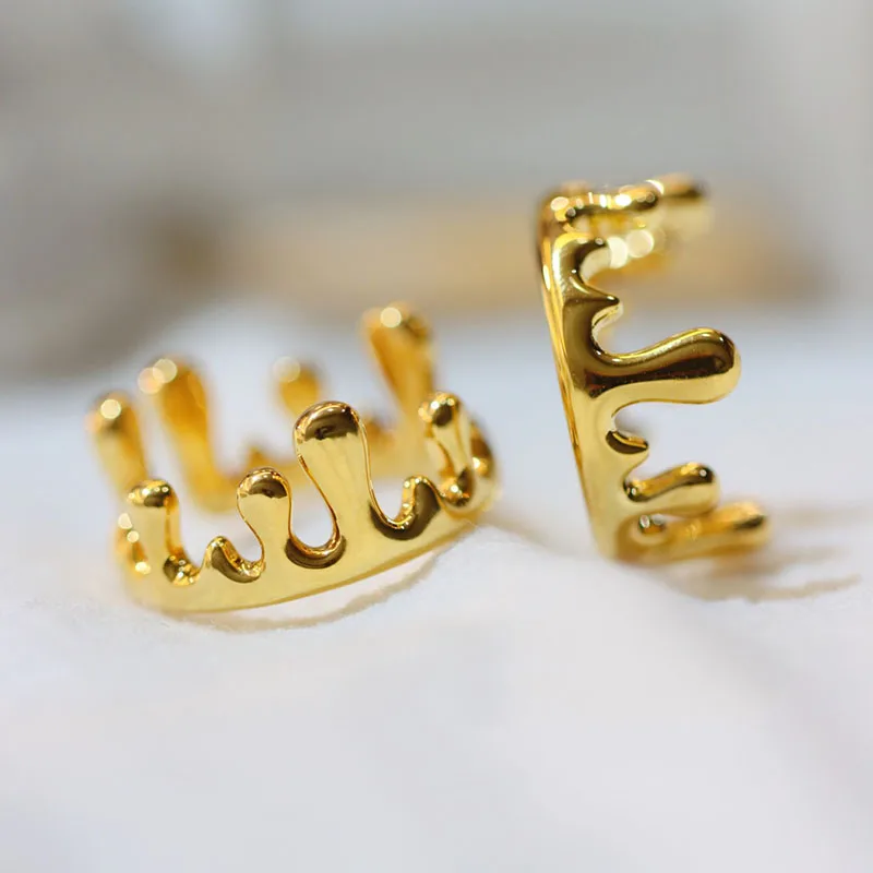 

Кольцо cxsэнерго серебристое для женщин, в металлической оправе с желтым Золотой неровный в форме короны, Au750, 18 к