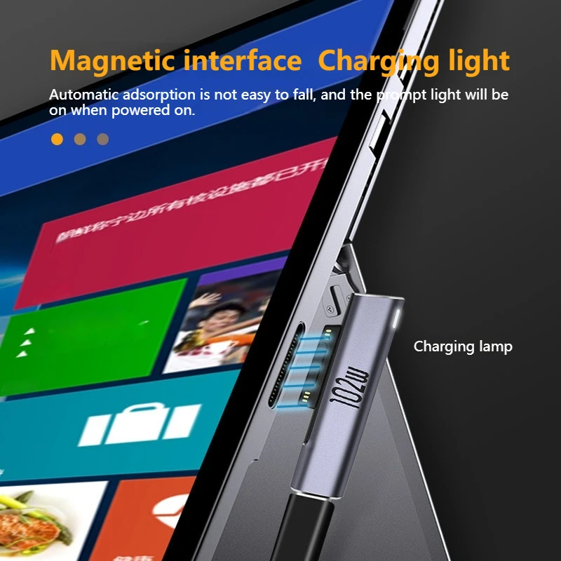 Адаптер для зарядки Surface Connect Plug to USB C PD 15 В 3 А совместимый с Pro 7/6/5/4/3 Laptop3/2/1 Book Go
