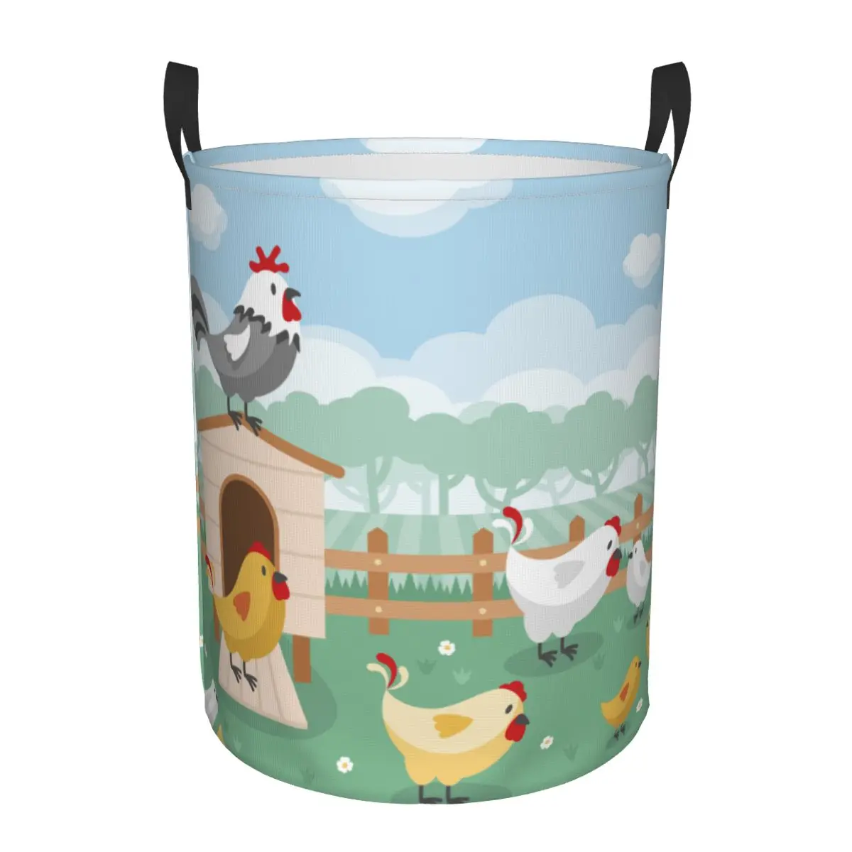 

Waterproof Storage Bag Chickens Yard Household Dirty Laundry Basket Folding Storage Bucket Clothes Toys Organizer