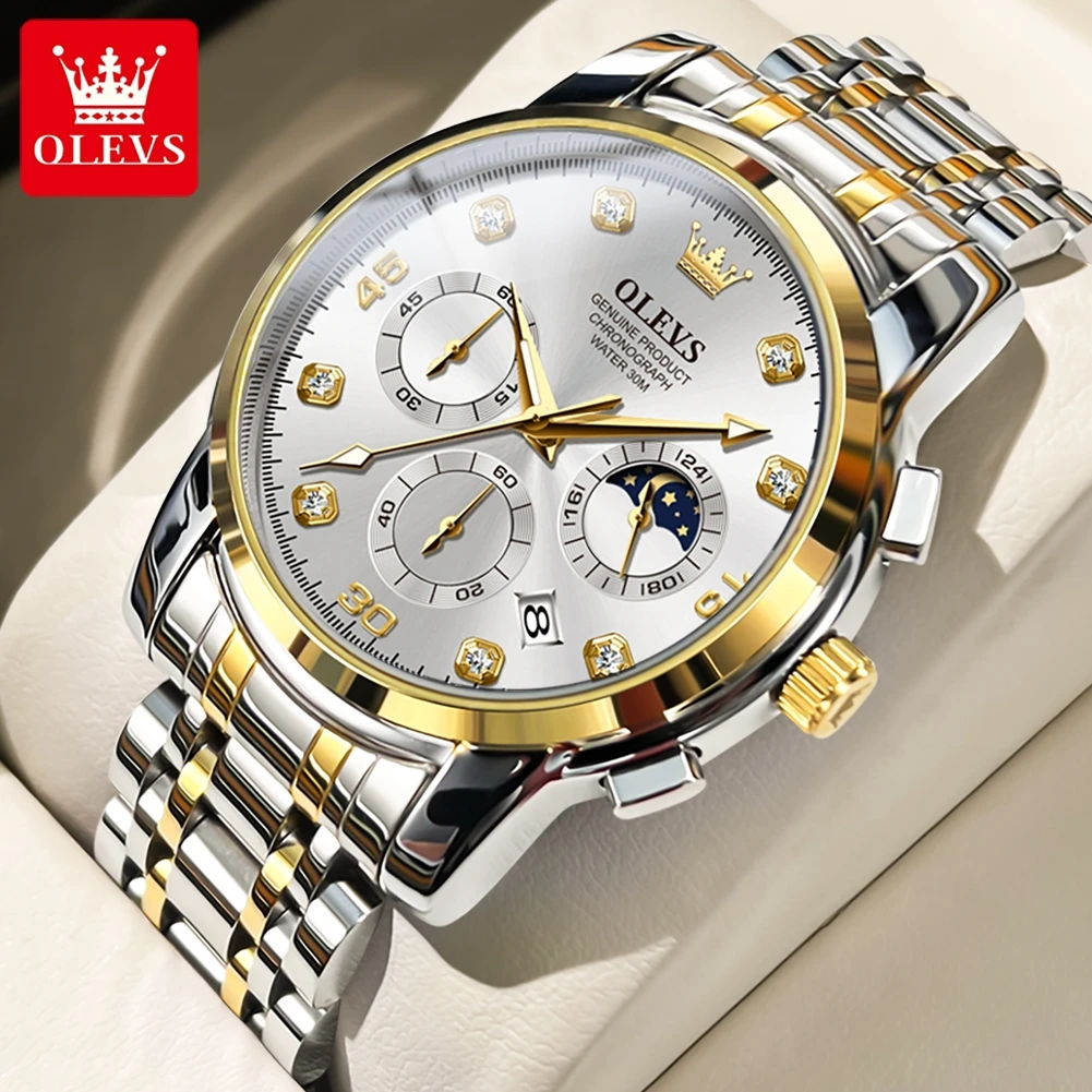 

OLEVS Luxury Men Watch Original High Quality Men's Quartz Wristwatches Waterproof Stainless Steel Date Man Watches Reloj Hombre