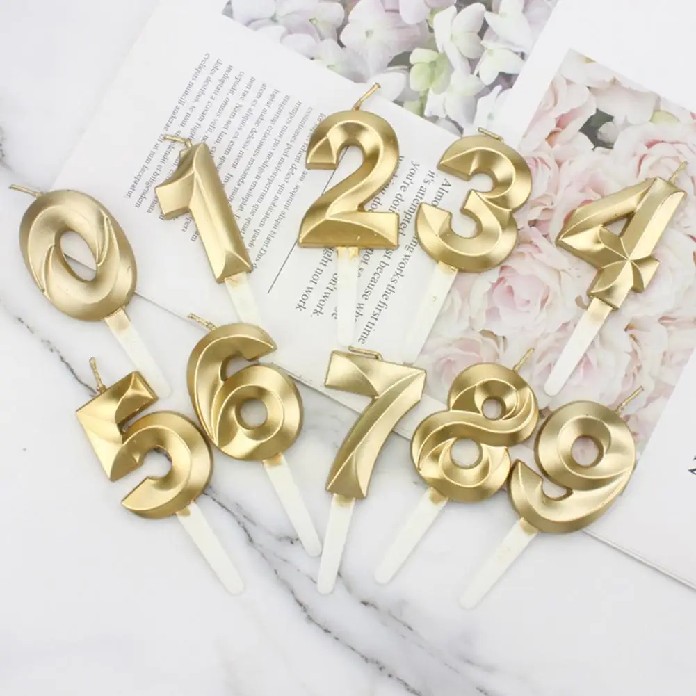

1Pc Birthday Cake Digital Candle 0-9 Number Kids Birthday Cake Candles Decoration Favor Wedding Candle Number Cake Party Q7F8