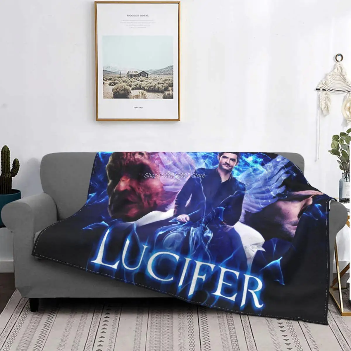 

Lucifer Morningstar Blanket Tom Ellis Devil Bedspread Plush Ultra Soft Cover Flannel Quilt Bedding Bed Bedroom Fluffy Outlet Art