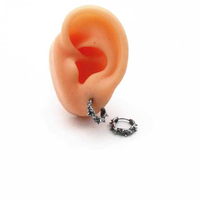 Серьги-кольца мужские гипоаллергенные в стиле панк