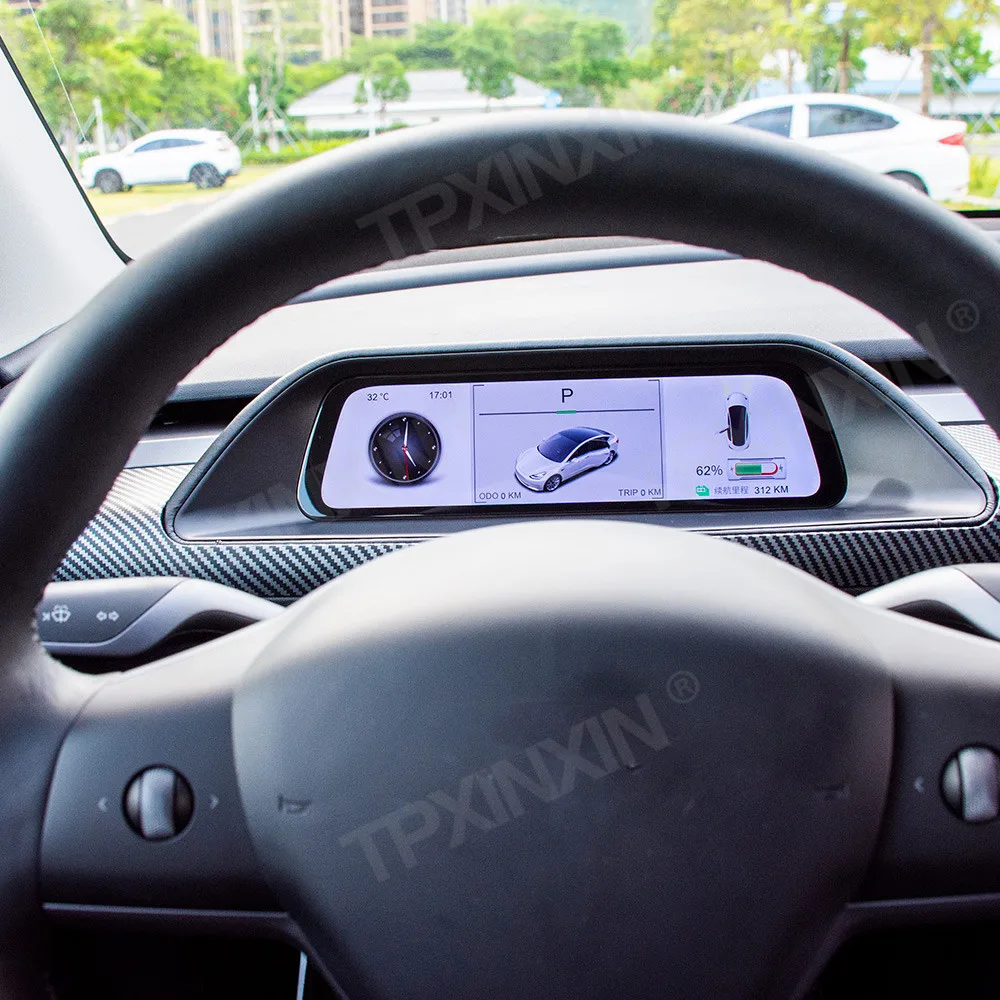 Деревянная рамка из углеродного волокна для Tesla Model 3 Y цифровой кластер ЖК-дисплей