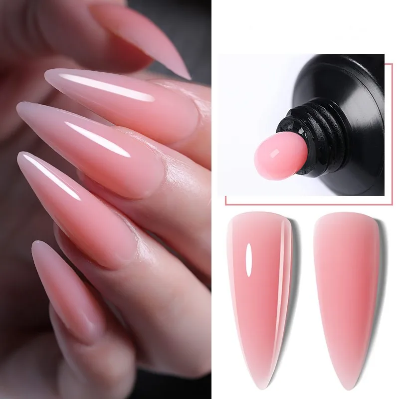 

15ML Nail Extension Gel Bright Pink Semi Permanent UV Hard Gel Nails Finger Prolong White Clear Nude Gel Nail Polish Accessories