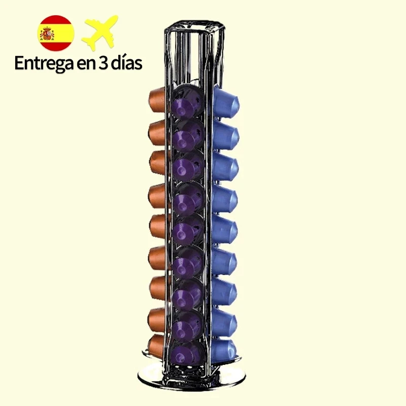 

Practical Coffee Capsule Dispensing Tower Stand Fits For 40 Nespresso Capsules Storage Pod Holder Coffee Tamper soporte capsulas