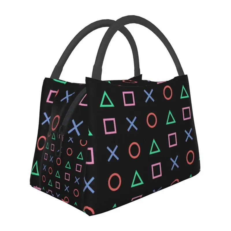 Classic Controller Buttons Icon Resuable Lunch Boxes Women Leakproof Video Game Lover Cooler Thermal Food Insulated Lunch Bag