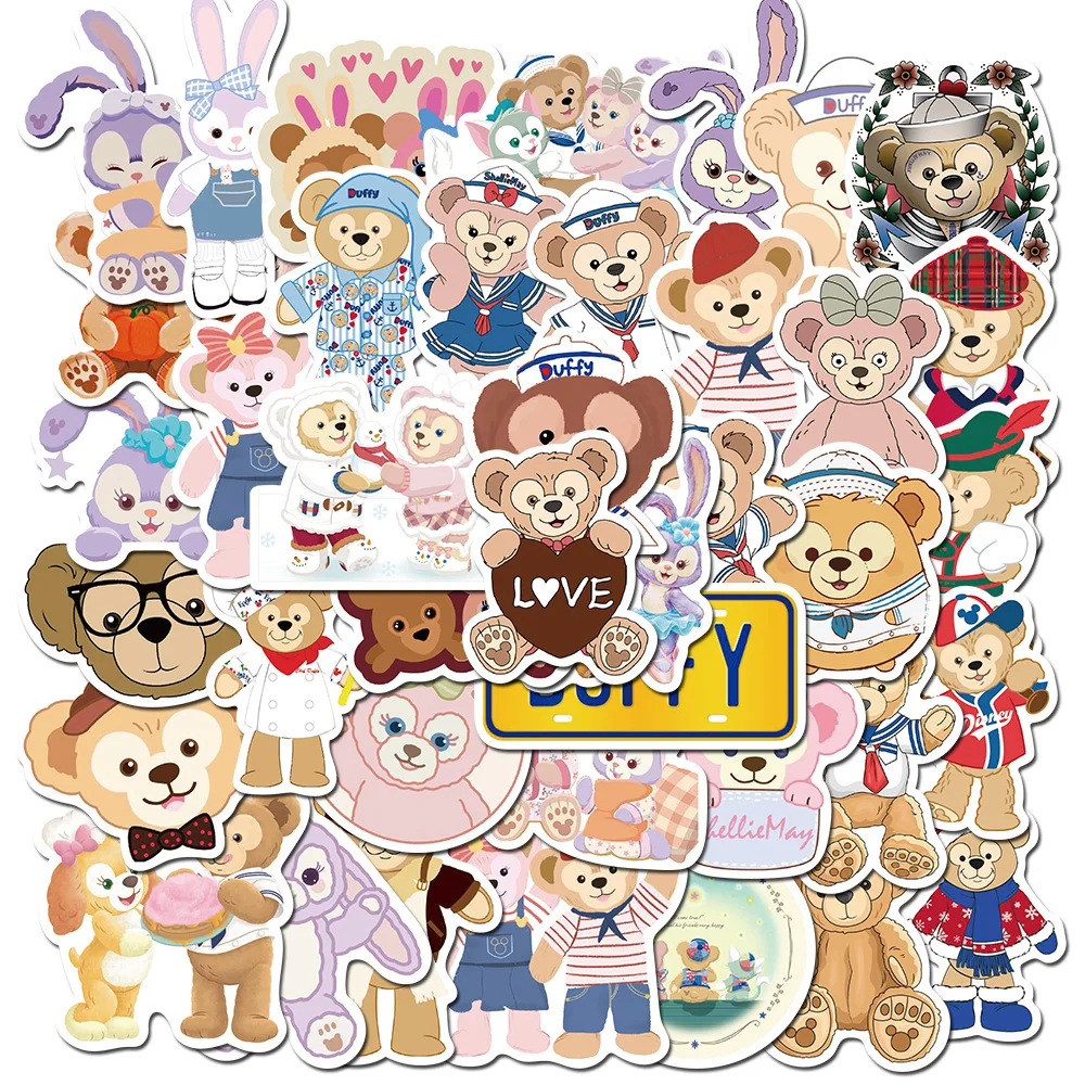 

40pcs Disney Cartoon Stickers Cute Bear Duffy LinaBell Graffiti Stickers Suitcase Laptop Waterproof Stickers Toys Kids Gifts