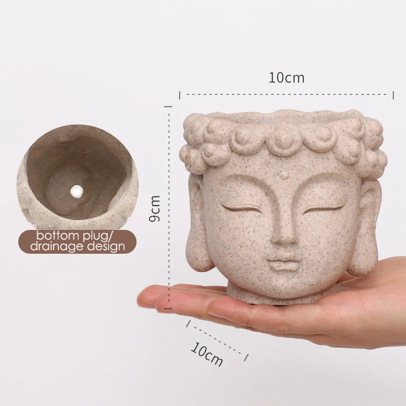 Статуя Будды плантатор для суккулентов кактусов растений дзен украшения смолы