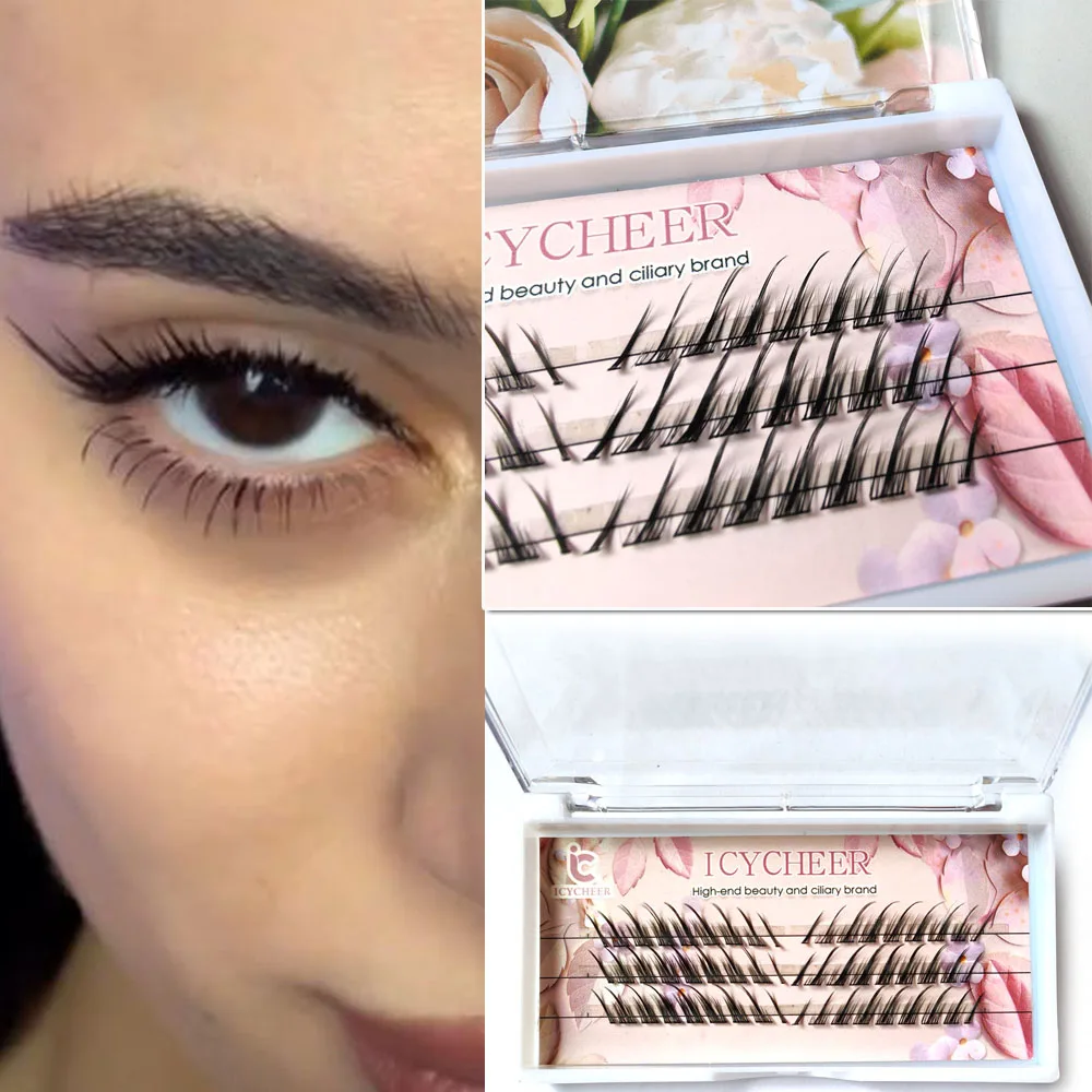 

Натуральные Индивидуальные ресницы кошачий глаз, длинные мерцающие пушистые ресницы с лисьим глазом, сегментированные ресницы, мягкие бриллиантовые ресницы для макияжа, красоты