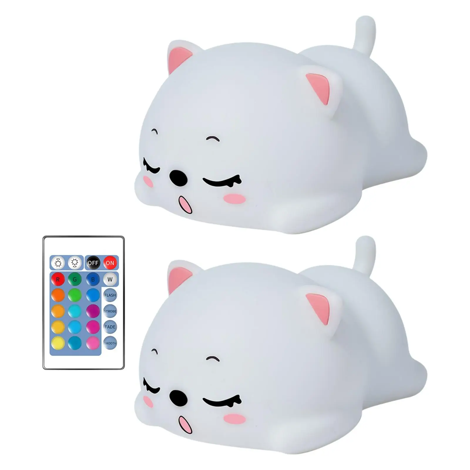 

Светодиодный ночник с сенсорным датчиком, силиконовый светильник в виде кошки, цветной, для детей, праздничный подарок, креативный Настольн...