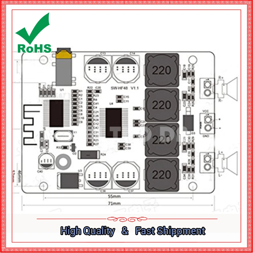 TPA3118 Bluetooth-совместимый цифровой усилитель 2X30 Вт стерео модифицированный модуль