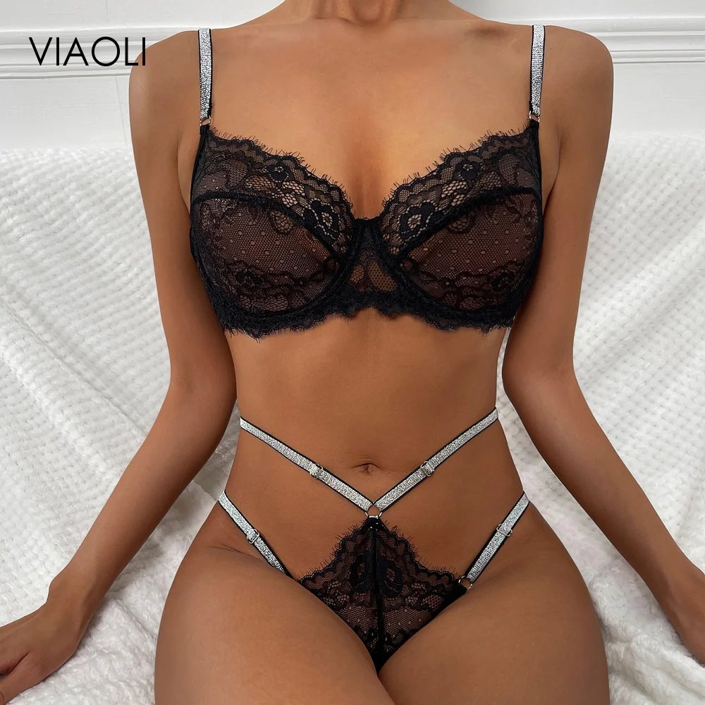 

Eyelash Lace Sexy Lingeries Sequin Women Lady Lingerie Set Belt Sexy Lingerie Set Women Underwear Wholesale Lace Exotic Apparel