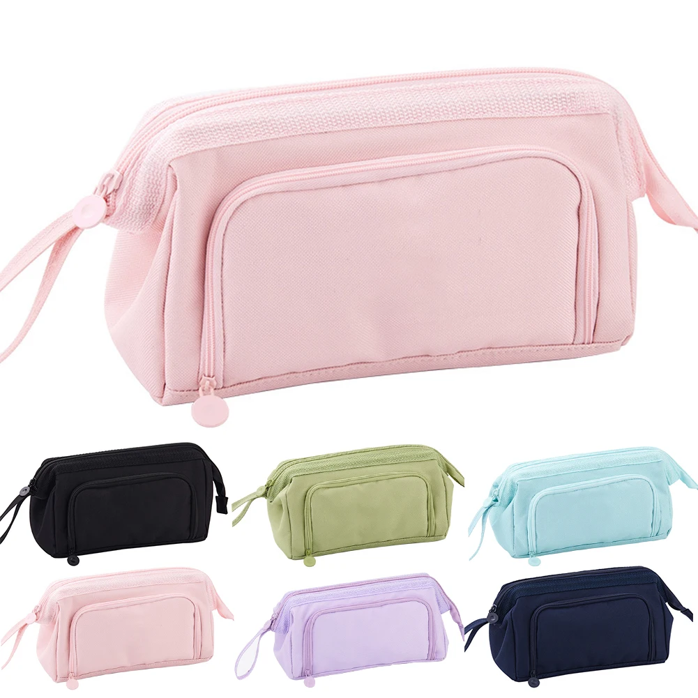 

Large Capacity Double-layer Pencil Case Student Waterproof Pen Holder Storage Bag With Handle for Boy Girl School Stationery