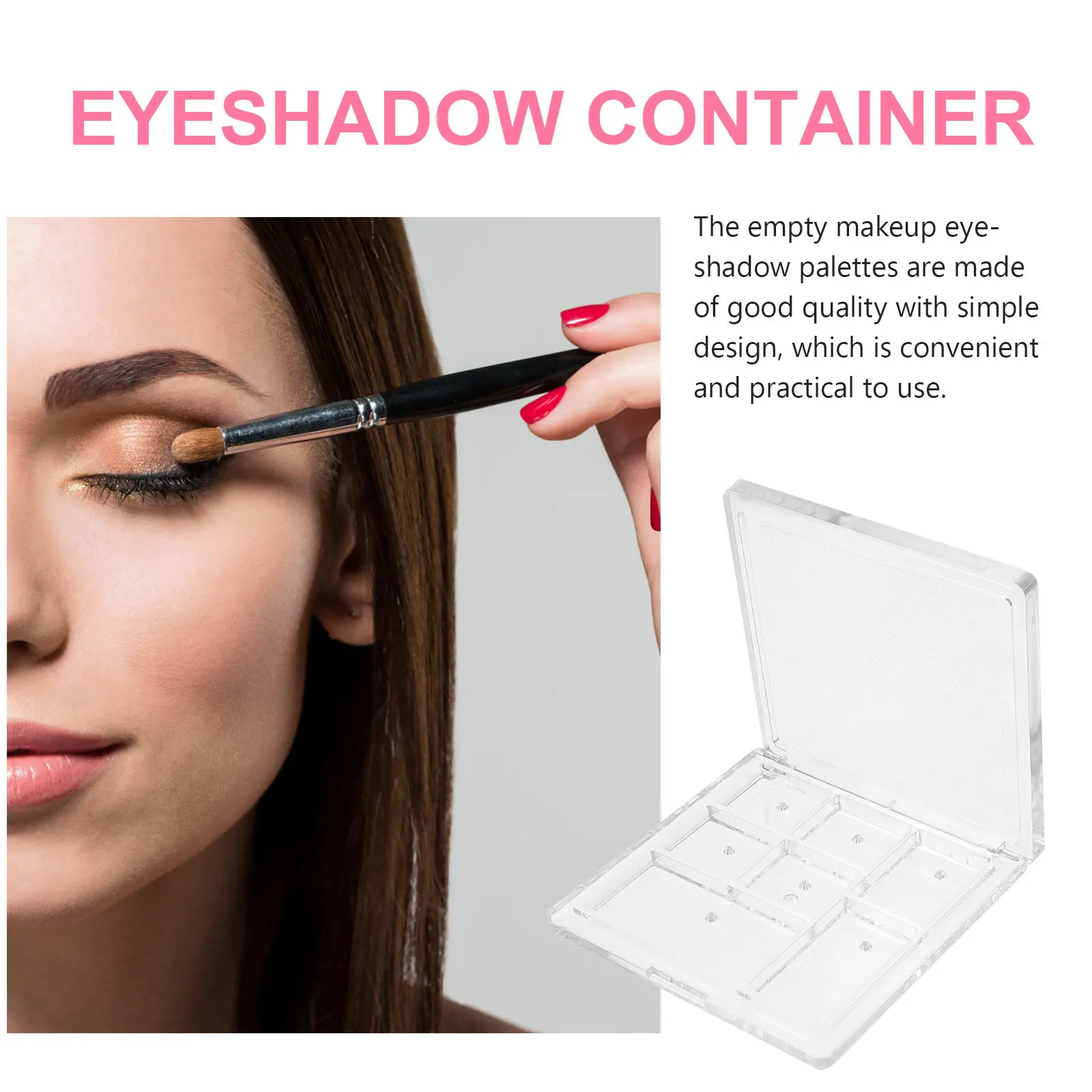 Фото Набор из 4 пустых палеток для теней, портативный контейнер для макияжа, для хранения румян, помады, тонального крема, дорожный футляр для теней №4