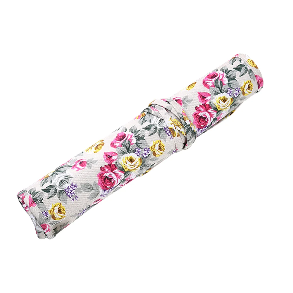 

Rollbrushup Pouch Slot Case Colored Wrap Artist Holder Organizer Storage Container Canvas