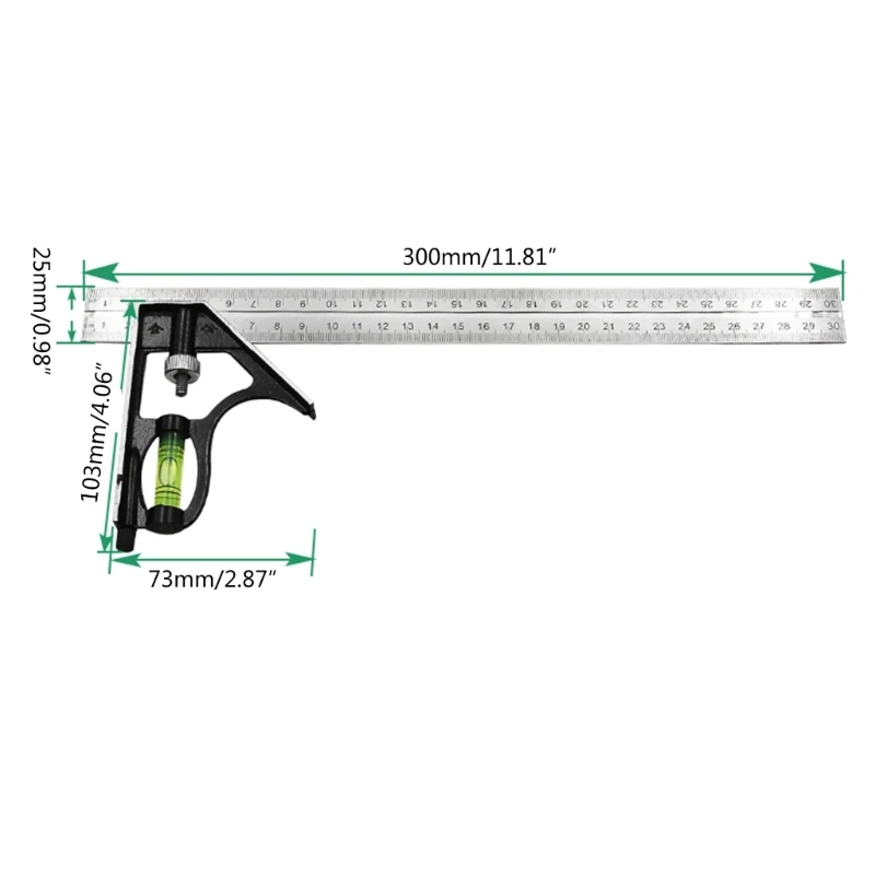 Многофункциональная линейка горизонтальный движущийся квадрат с ручкой для