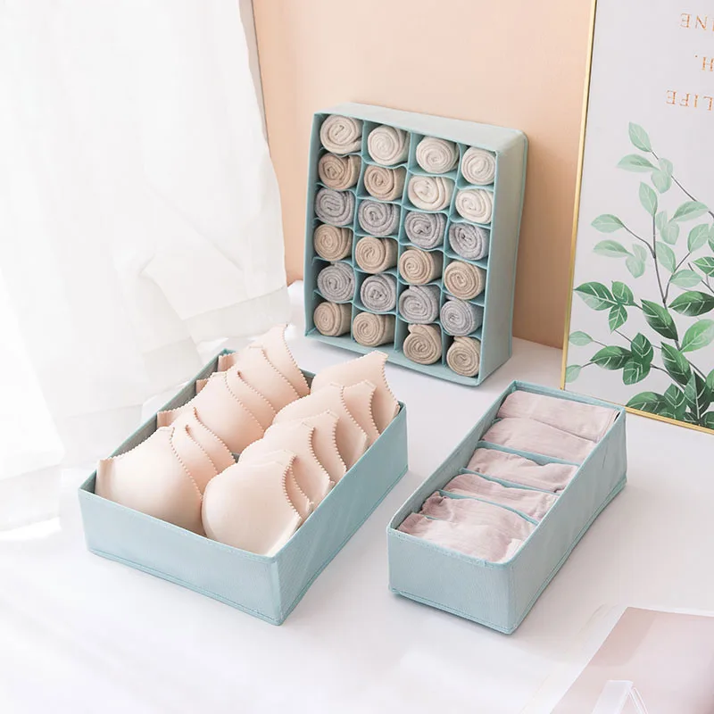 

Simple Underwear Storage Box Fabric Household Drawer Ties Socks Bra Drawer Closet Organizer Storage Boxes for Underwear