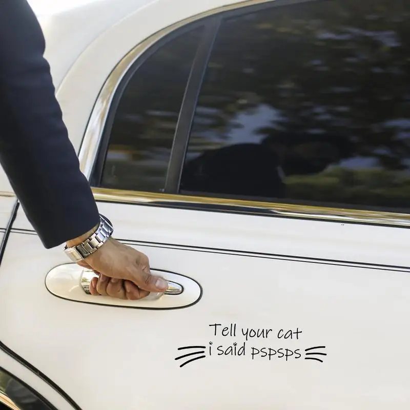 Фото Наклейка на автомобиль «Tell Your Cat I Said Pspsps», наклейка на автомобильное зеркало, забавная наклейка на лобовое стекло, баннер, автомобильная наклейка, водонепроницаемые автомобильные наклейки для автомобиля №2