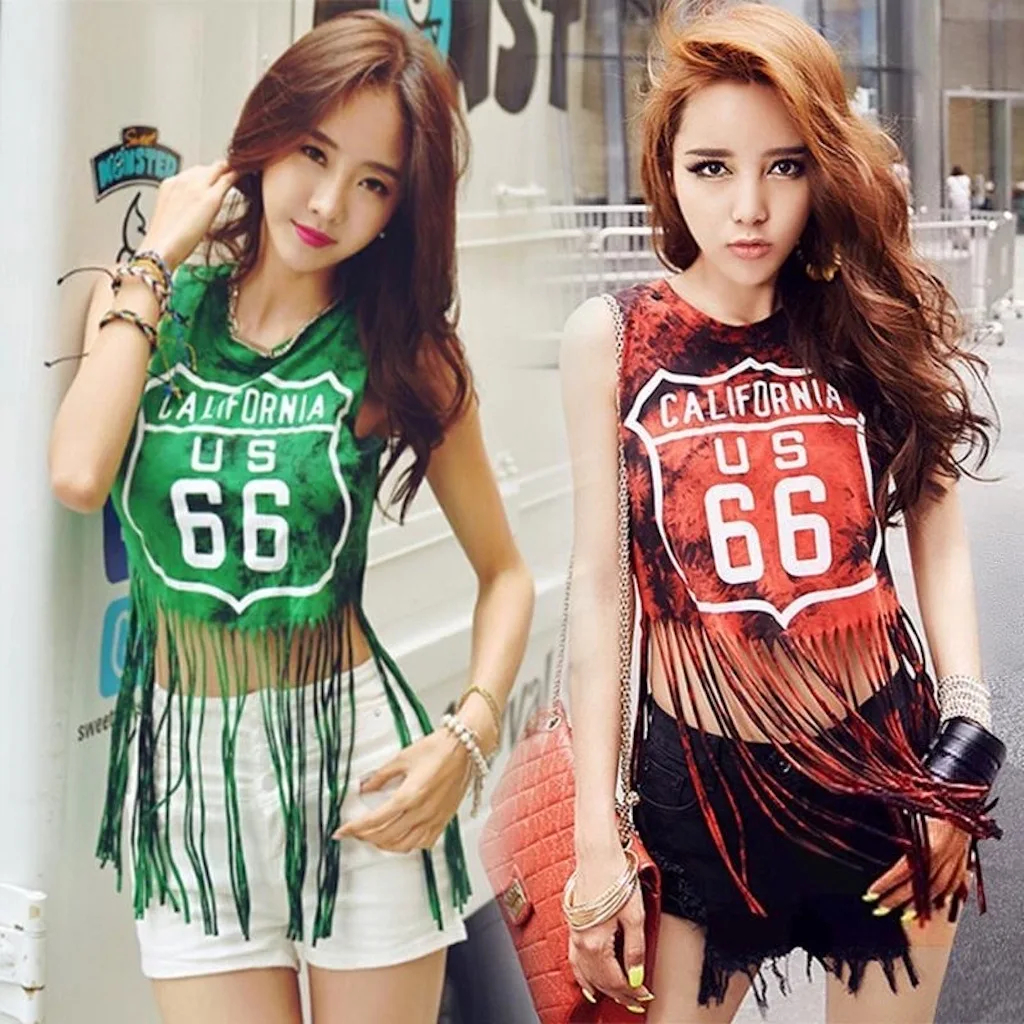 

Женский топ, популярный топ с кисточками, сексуальный стильный топ в стиле хип-хоп для чарлидинга и джазовых танцев