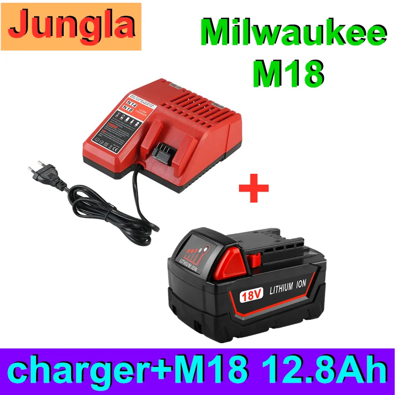 

Batterie Lithium-ion 18V, 12800mAh Pour Milwaukee Xc M18 M18B, Originale, Remplacement, Sans Fil, Avec Chargeur