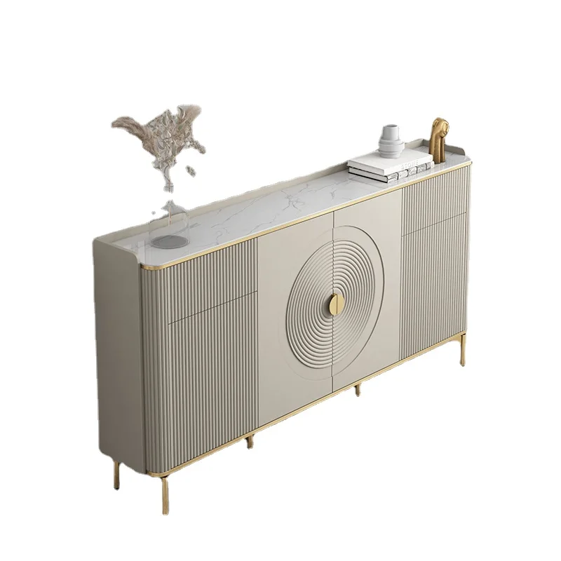 

ZL Stone Plate Sideboard Ultra-Thin Narrow Household Entrance Cabinet Kitchen Storage Cabinet