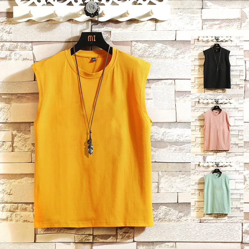 

Summer 2022 New Sleeveless T-shirt Large Vest Men Tank Top Gym Tank Top Oversize 5XL Workout Clothes for Men