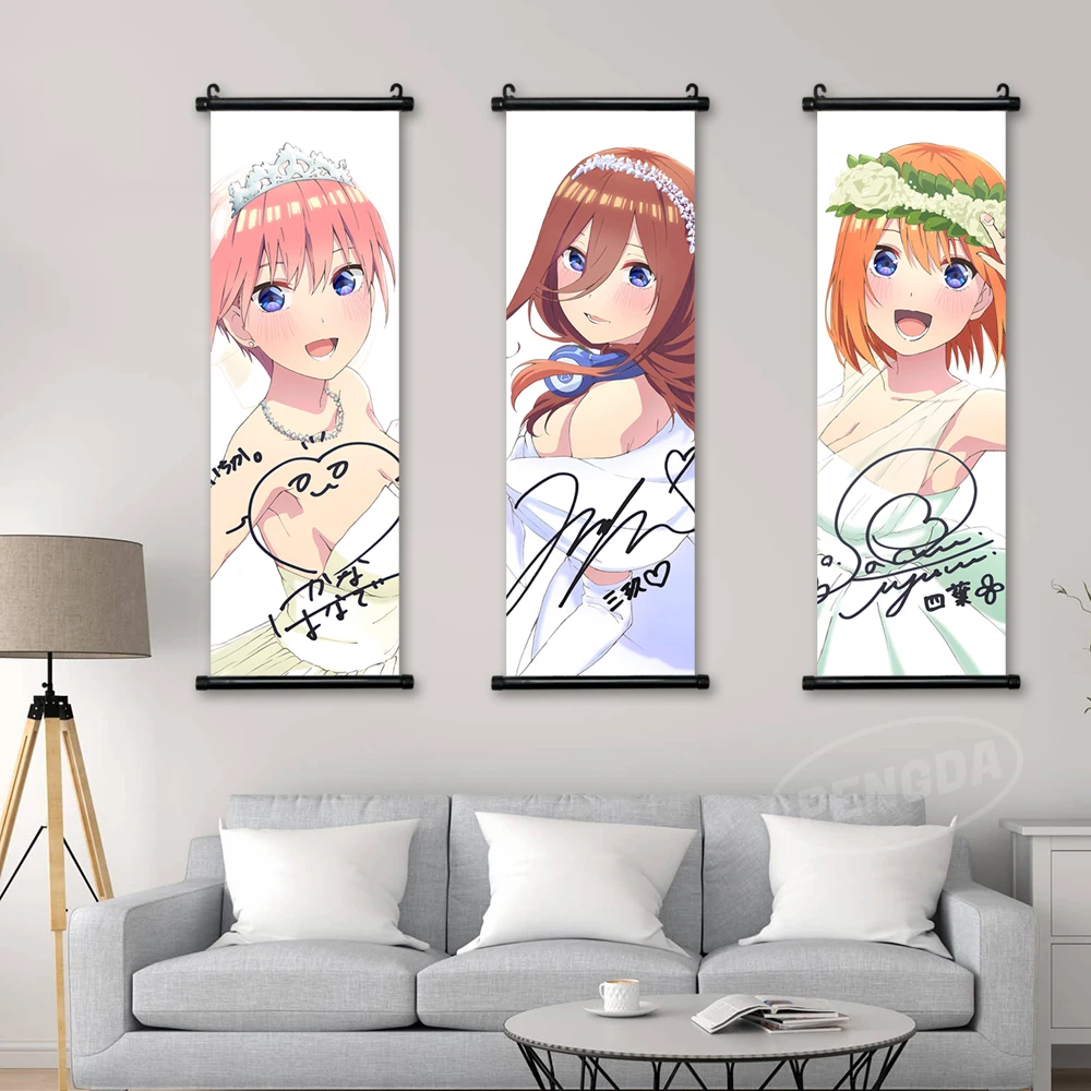 

Картина на холсте «квинтуплет», настенная живопись, Постер Накано микиу, украшение для дома, Висячие свитки для гостиной