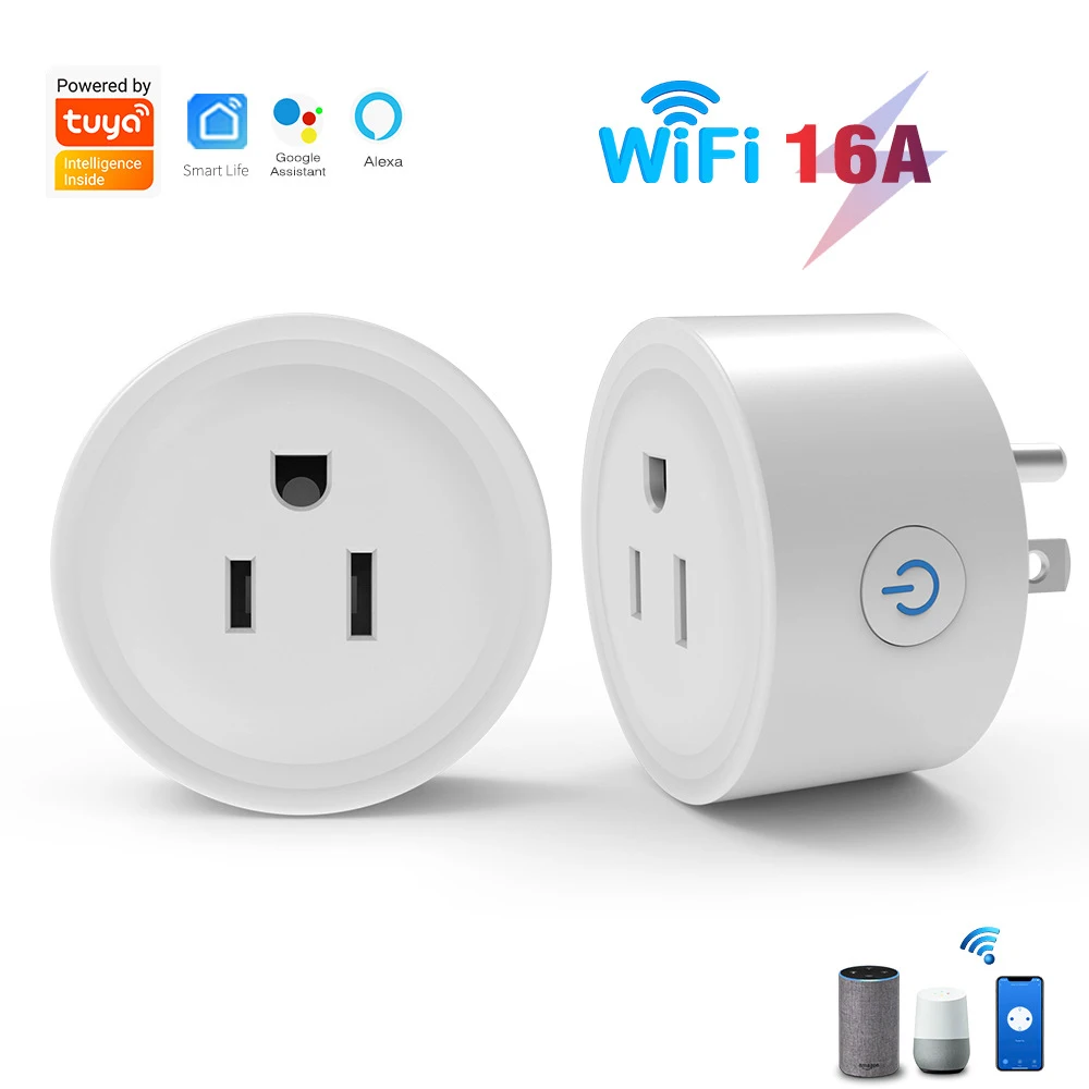 

Smart Socket Tuya 16A 10A US EU WiFi Smart Plug With Power Monitoring Timing Function Voice Control Via Alexa Google Home Yandex